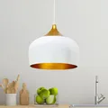 bamyum Kreis Küchenlampe Hängend Vintage Ø30 cm, Hängelampe Küche, Pendelleuchte Esstisch, Esszimmerlampe Weiß