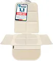 LIONSTRONG® Kindersitzunterlage Autositzschoner [ISOFIX GEEIGNET] - wasserabweisender Polyester Stoff creamweiß - Sitzschutz Sitzschoner Auto Kindersitz - universell kompatibel (Creme)