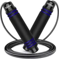 Blukar Springseil Speed Rope 3m Verstellbar Rutschfest Schaumgriffe Erwachsene