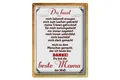Femer GmbH Metallschild Spruch 30x40cm Danke du bis die Beste Mama, (1 St), gewölbte Oberfläche, abgerundete Ecken, umgeschlagene Kanten