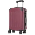 yonsly Premium Reisekoffer TSA-Schloss,YKK-Reißverschluss Hartschalen-Koffer Trolley Kabinenkoffer Rollkoffer Suitcase Handgepäck (Wein rot, XL) - Rot