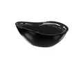 Badewanne Freistehende Badewanne REUS BLACK, oval (1800×890×730 mm), 214 Liter, matt/glänzend, oval, Acrylwanne Wellendesign WAVE Luxusbadewanne