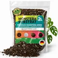 Garten Lux Premium Monstera Erde – 2L- 4-Komponenten Erde für Monstera – Luftdurchlässige Blumenerde für Monstera, Philodendron, Alocasia & Zimmerpflanzen