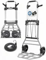 ONBEST Sackkarre klappbar 150 kg – Geprüfte Qualität, Vollgummireifen, 110 cm Griff, große Ladefläche – Faltbare Transportkarre/Trolley mit Rollen inkl. 150 cm Gurt – Umzugshelfer & Transporthilfe