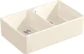 638001RW Spülstein Doppelbecken 80 X Stone White Keramikspüle Handbetätigung 80 cm Unterschrank