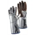 JUTEC Hitzeschutzhandschuhe 5-Finger Universal-Gr. braun / silber - H05LA238-W2