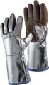 Hitzesch.handsch.5-Finger Universal braun/silber Spaltled.alumin.Preox-Aramid