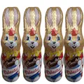 Paleo Hasenfigur aus Zartbitterschokolade ohne Zuckerzusatz Schokolade Osterhase 4x45 g (Vegan)
