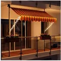 Swing&Harmonie Klemmmarkise LED - Balkonmarkise mit Kurbel Sonnenschutz Markise Terrasse Balkon 200/250/300/350 cm orange|schwarz 300 cm