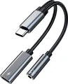 MMOBIEL USB-C auf 3.5mm Kopfhörer Adapter und Laden - 16 Bit / 60W 2-in-1 Splitter