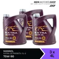 Mannol Extra Gear Oil Getriebeöl 75W-90 GL-4/GL-5 LS 3x4 Liter = 12 Liter