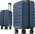 Travely Premium Handgepäck Koffer 45x36x20cm - passend für Ryanair, Lufthansa, Eurowings und co. I 32L Trolley Handgepäck mit sanften Rollen und praktischem TSA Schloss, Reisekoffer, Blau