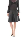 Rock Knielang schwingend Lack Kunstleder-Optik fleece innen Midi swing skirt