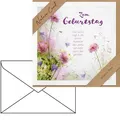 bsb Geburtstagskarten 692003-2, Nature Card, 155 x 155 mm, Klappkarte mit Umschlag, 3 Stück