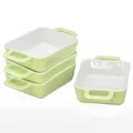 KVOTA Auflaufform klein für 1 Person – 4er Set | Rechteckige Ofen- & Backform aus Keramik | 400 ml Portionsform für Auflauf, Gratins & Desserts | kratzfeste Mini-Formen