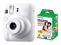 Fuji Instax Mini 12 Clay White Weiß + Instax Film 20 Aufnahmen Sofortbildkamera