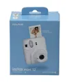 Fuji Instax Mini 12 Sofortbildkamera / Clay White + Originale Tasche / Brandneu
