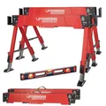 ROTHENBERGER Industrial Duo Falt Arbeitsbock ** inklusive WS24 Premium Wasserwaage 60 cm **, klappbar, bis 600 kg belastbar, Metall Unterstellbock für Werkstatt & Baustelle