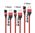 SOONTEC Magnet Ladekabel SOONTEC 0,5m-6,5m Micro USB/USB-C/Lightning 2,4A/3,0A magnetisches Ladekabel, Lightning, Micro-USB, USB-C, Lightning, USB-C, Micro-USB (400 cm), drehbar 360°&180°