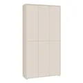 Forte Alice Springs Schuhschrank 100 110, Schrank mit 6 Türen, 15 Einlegeböden, Holzwerkstoff, Kaschmir Beige, 109,2 cm breit x 191,9 cm hoch x 34,9 cm tief