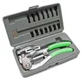 Wiltec Lochzange Set 16 TLG 21 x 10 x 4 cm, Stanzzange Karosseriezange im Koffer zum Stanzen von Lochblechen, Blechbearbeitung Karosserie