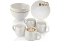 SÄNGER Geschirr-Set Korfu Geschirrset (12, 16, 24, 36 Teile) (8-tlg), 4 Personen, Steingut, Frühstücks Set, Creme, Handmade, Premium Collection