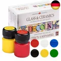 Decola - Porzellan Farben Set | 6x20ml Permanente Farbe für Glas und Keramik |