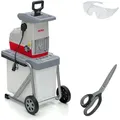 IKRA Elektro Walzenhäcksler Gartenhäcksler| 3000 W | Äste bis 44 mm | autom. Asteinzug & Rücklauf | inkl. 60 L Fangbox, Stopfer, Schere & Schut...