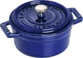 STAUB Mini Cocotte, Gusseisen Bräter, 10 cm, 0,25 L, Alle Herdarten inkl Induktion, Rund, Made in France, Dunkelblau