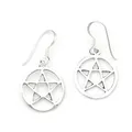 Drachensilber Ohrringe Pentagramm Hexenstern Ohrhänger 925 Silber Schmuck Pentagramm Ohrschmuck Hexen