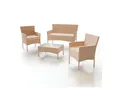 JUSKYS Polyrattan Gartenmöbel Sitzgruppe (Creme / Sand)