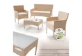 Juskys Gartenlounge-Set Fort Myers, wetterfeste Polyrattan Sitzgruppe für 4 Personen