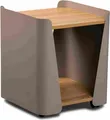 Beistelltisch >Sandro 3< Rollen, Ablage, Eiche Nachbildung, Metall braun + MDF - 40x48x40cm (BxHxT)