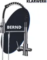 Bernd | 3 Wege Gastronomie Grau Titanfarben Filtermatur | Feder Edelstahl Osmose Wasserhahn Küche | Restaurant Mischbatterie 360° drehbar 2 Anschlüsse