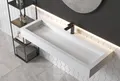 Aufsatzwaschbecken Wandwaschbecken PB2079 aus Mineralguss - 120 x 46 x 13 cm - Weiß matt