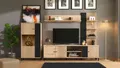 INOSIGN Wohnwand Avignon, inkl. Highboard, TV-Board, Standregal und Wandregal, (Komplett-Set, 4-St), 263 cm, Trendfarben, mit dekorativen schwarzen Streifen, TV bis 58'