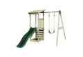OutdoorToys Spielturm Lyon, aus Holz in Grün mit Kinderschaukel & Rutsche, Kletterwand