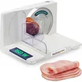 Sommertal Allesschneider AS170 150W Edelstahlmesser mit Wellenschliff,klappbar platzsparend, elektrische Schneidemaschine Brotschneidemaschine, Pro... - Weiß
