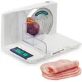 Sommertal Allesschneider As170 150w Edelstahlmesser Mit Wellenschliff,klappbar Platzsparend, Elektrische Schneidemaschine Brotschneidemaschine, Profi Aufschnittmaschine Weiß 0-15mm