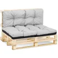 Amazinggirl Palettenkissen Outdoor Kissen Sitzkissen 120x80 cm - Auflagen für Paletten Europaletten Palettensofa und Palettenmöbel Palettenpolster Outdoorkissen Gartenkissen Hellgrau
