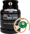 Premium BBQ-GAS Flasche 8kg ungefüllt    im Set 1 Regler und Schlauch