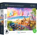 Trefl Prime - Uft-Puzzle Vacay Time: Sailboats View - 1000 Elemente, Dickster Karton, Bio, Segelboote, Urlaub, Sommer, Hunde, Sonnenuntergang, Unterhaltung Für Erwachsene Und Kinder Ab 12 Jahren