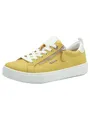 Tamaris Damen Wide Fit Damen Sneaker flach mit Reißverschluss Freizeit, Gelb (Yellow Nubuc), 38 EU