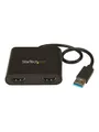 StarTech.com USB to Dual HDMI Adapter - USB to HDMI Adapter - 4K - external video adapter - MCT Trigger II - 64 MB - black