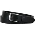 Frentree Ledergürtel aus 100% Echtleder, MADE IN GERMANY 3 cm breiter Gürtel aus Leder, kürzbar, Schwarz Bundweite: 90 cm - Gesamtlänge: 105 cm