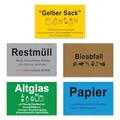 DinAliX 5 x Mülltrennung Aufkleber | 15 x 10 cm Premium-Vinyl Aufkleber Mülltonne | Selbstklebender, Wasserfester, UV-beständiger Etikett Mülltrennung