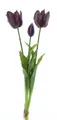 Künstliche offene Tulpen 48cm Tulpenbündel mit 2 Tulpen und 1 Knospe Aubergine