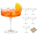 DAL CERO® Martini Glas LINEA 200 ml – Cocktailglas im gerippten Vintage Coupe Design – Elegantes Aperitif Glas Cocktails & Desserts – Kurzer Stiel – Auch als 2er–12er Set erhältlich (Linea 6er-Set)