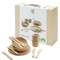 PlanToys Geschirr-Set - Kinderküche Zubehör - Geschirrset aus Holz - Holzspielzeuge 2 Jahre - Set Teeparty Kinderküche - nachhaltiges Holzspielzeug