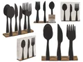 Moderner Serviettenhalter mit Besteck Design in Schwarz ca. 16,5 x 4 x 16,5 cm